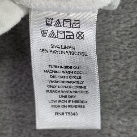 Womens Cynthia Rowley White Linen Rayon Blend Shorts Drawstring Pockets 2X - Picture 3 of 9